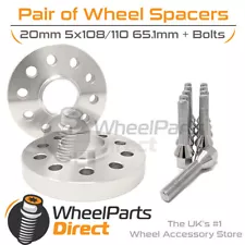 Wheel Spacers (2) & Bolts 20mm for Saab 9-3 [Mk2] 03-14 On Original Wheels