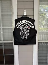 Vintage RARE SONS OF ANARCHY BLACK FAUX LEATHER VEST