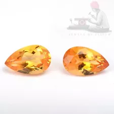 Natural Yellow Citrine 13x8mm Pear Cut loose Gemstone for sale 2 Piece