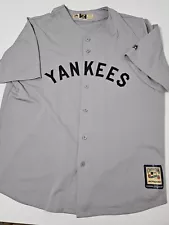 Majestic NY Yankees Babe Ruth #3 Jersey Cooperstown Collection Gray Mens XL