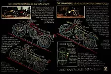 1977 Suzuki TS185 TS250 & PE250 - 2-Page Vintage Motorcycle Ad