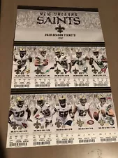 2019 New Orleans Saints Official NFL Season Ticket Stubs