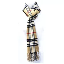 Winter Checked Plaid Wool 100% Cashmere Scotland Made Stripe Solid Scarf Scarves