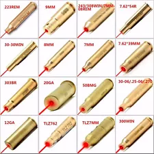 Brass BoreSighter 8MM/9MM/12GA/7.62X39/.223REM/30-30WIN Red Laser Bore Sight