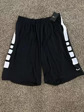 Nike Men’s Elite Basketball Shorts Black White XL NWT Dri Fit