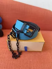 LOUIS VUITTON SIGNATURE CHAIN BELT BLUE VIRGIL ABLOH MP207T