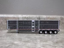 DCP 1/64 Gunmetal Gray Wilson Quad Axle Cattle Livestock Trailer Pot Farm Toy