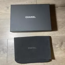 Chanel Black 9.5x6.5x1.125” Flap Dust Bag Handbag Purse Cover And Box