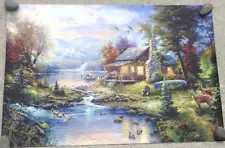 Thomas Kinkade Style Canvas Painting Print 24"x16"