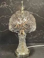 Cut Crystal Glass Lamp Boudoir Vintage Bed Side Night Light Table Lamp 12.5in