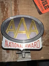 1950s Antique AAA Emblem License plate Topper Vintage Chevy Ford Hot Rod gm bomb