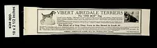 1919 Vibert Airedale Terriers for Sale Weston NJ Vintage Print ad 14490