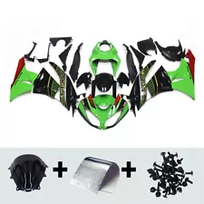 ABS Plastic Green Black Fairing Kit for 2009-2012 Kawasaki Ninja ZX6R Bodywork (For: 2012 Kawasaki)