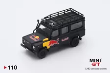 MINI GT 1989 Land Rover Defender 110 Red Bull LUKA Limited 1/64 Scale MGT000110