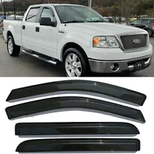 For 2004-08 Ford F150 Supercrew Cab Window Visor Rain Guard Wind Deflectors