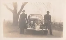 Vintage Snapshot Illinois Gangster Men Car Vehicle Hats 1930's Photograph