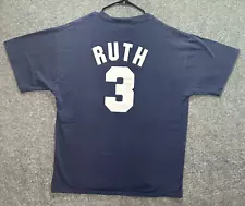 Vintage Babe Ruth T-Shirt Mens XL New York Yankees #3 Majestic MLB Jersey NY