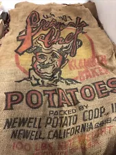 Lot Of 10 Burlap Sacks Potatoes Vintage 40 Inch Large 100 Ib Newell Coop