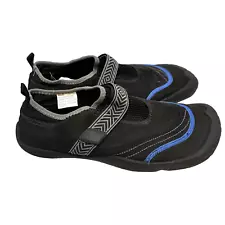 Men's Size 11/12 Aqua River Water Shoe Closed Toe Black Blue Grey Strap Preowned