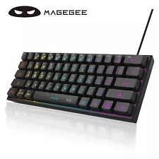 MageGee Mini 60% Gaming/Office Keyboard,Waterproof Keycap Type Wired RGB Backlit