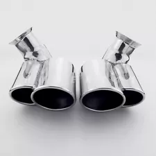 1 Pair Quad 304 Stainless Dual Out Exhaust Tips for Porsche Carrera C2 911 996