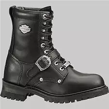 NEW HARLEY DAVIDSON MENS FADED GLORY LEATHER MOTORCYCLE BOOTS 10 Wide D91003 NEW