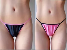 2 TWO Katie & Laura's Fancy Satin STRING BIKINI Panties