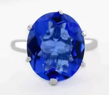 BLUE SAPPHIRE 6.34 Cts SOLITAIRE RING .925 SILVER - New With Tag