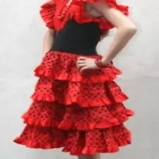 NEW Flamenco Closet Creations Girls 4 Red/Black Flamenco Dress Costume