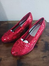 Women's 7 JUDY Dorothy Oz RUBY RED SLIPPERS