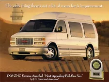 GMC Savana 1998 USA Market Single Sheet Sales Brochure SLE Cargo Conversions