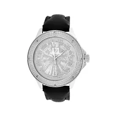 Men's Ice Mania IM3054 Genuine Diamond Roman Marker Illusion Dial Watch 0.08 CT.