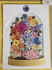 PAPYRUS 3D FRAME SHADOWBOX WINDOW FLOWERS PLANTS BUTTERFLIES DISPLAYABLE CARD