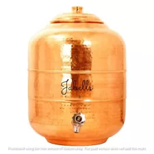 Copper Hammered Design Water Pot Container 7Ltr