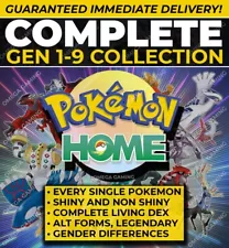 Pokemon Home COMPLETE Gen 1-9 Dex | Shiny + Non Shiny Living Pokedex | All Forms