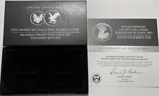 NO COIN 2021 $1 REVERSE PROOF DESIGNER EDITION SILVER EAGLE BOX & COA NO CAPSULE