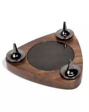 Metal Spinning Tops with Glass Black Walnut Base Perfect Balance Long Spin Time