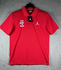 Air Jordan Polo Shirt Mens Medium Red Dri Fit Jumpman Activewear NWT MSRP $55