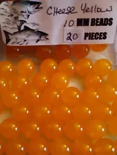 Fishing Beads Premium Trout/Salmon/Steelhead 10mm 20ct cheese yellow sinking