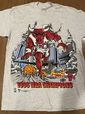 HOT SALE !! Vintage Chicago Bulls 1996 Champions Tee Shirt