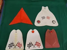 Lot of 5 used bicycle bike fender mud flaps. Comet. Racing flags. Missing parts