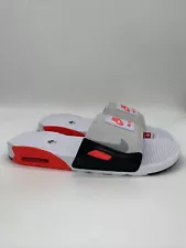 Nike Air Max 90 Infrared Slides BQ4635 101 Sandal Red White Gray Mens Size 14