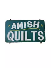 Vintage Amish Quilts For Sale Hand Painted Double Sided Wood Advertising Sign