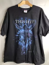 Michael Jackson 'This Is It' Graphic Black T-Shirt Sz 2XL Pop Retro 2009 S/S