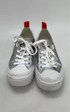 Women's Armani Exchange Grey Reflective Low-Top Sneakers With Box, Size 9