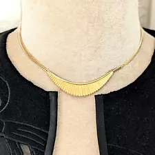 Vintage Crescent Choker Necklace Egyptian Revival Signed Vintage Jewelry