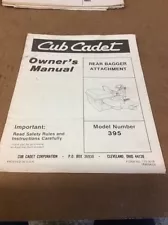 Cub Cadet / MTD Rear Bagger Attachment Model 395 / Owners Manual