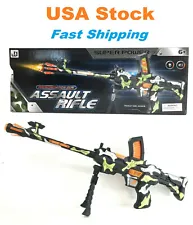 Electronic Toy Gun, Assault Rifle, Sniper w Cartridge, Super Lights/Sound, 24''