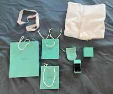 Tiffany & Co. Packaging Empty Set - 3 Bags, 1 Ring Box, 1 Ring Holder, 1 Pouch