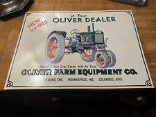 Oliver Tractor Dealer Metal Sign Reproduction Standard Row Crop Tractor